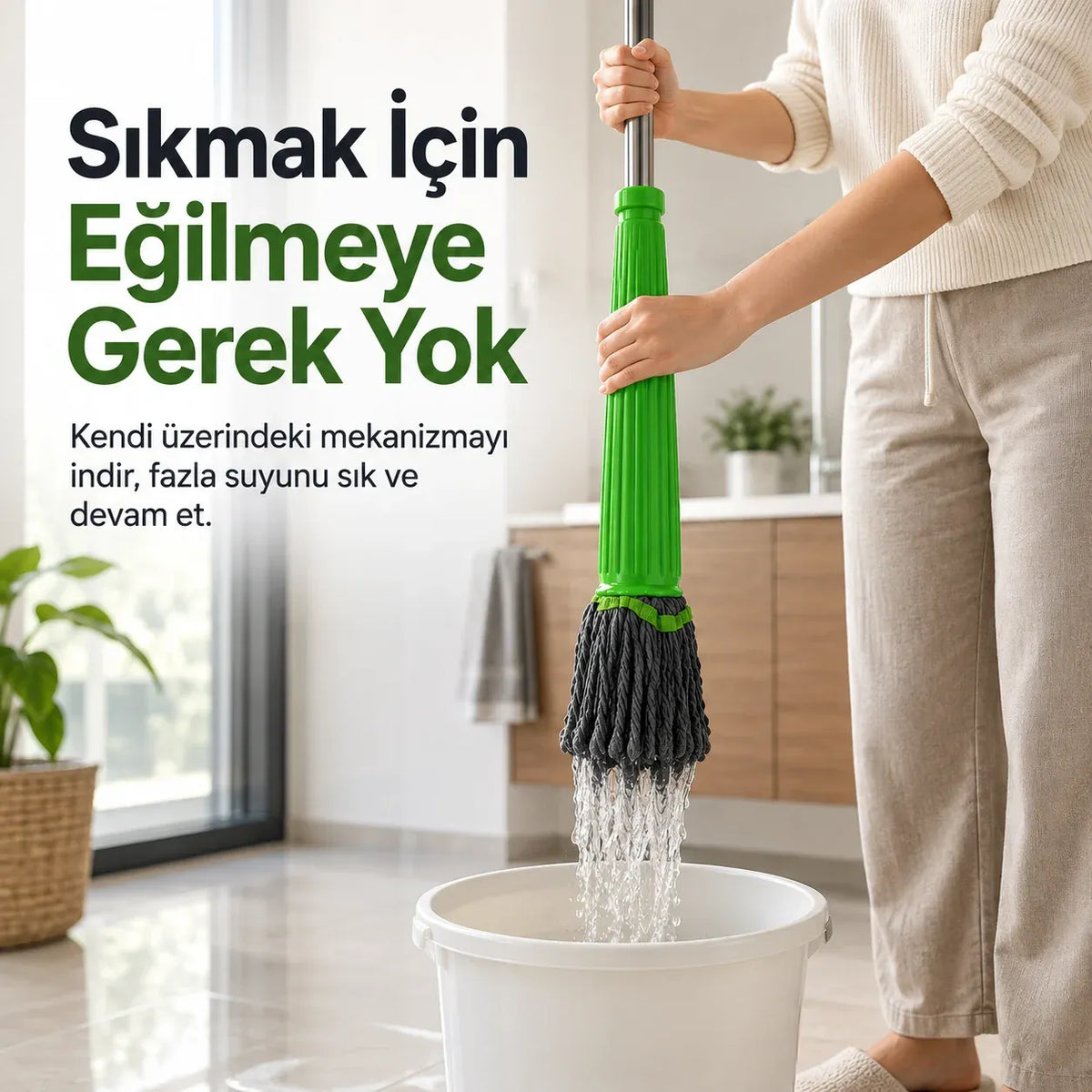 Purovila Kendinden Sıkmalı Mop